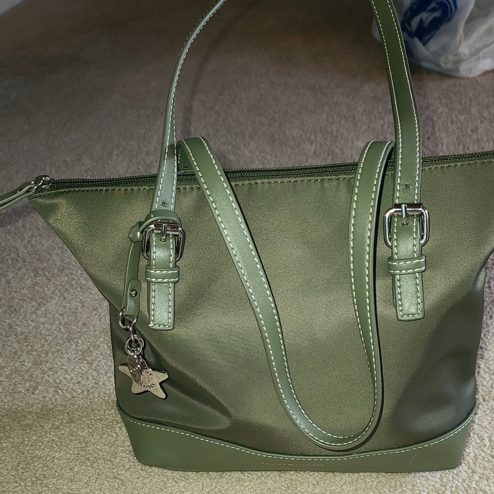 Tommy Hilfiger Olive Green Tote Bag